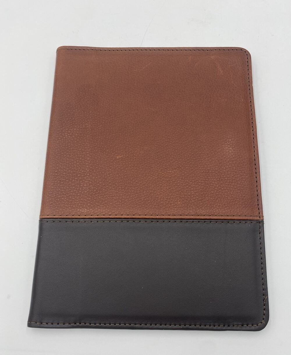 Franklin Covey Brown Full Grain Leather Organizer Portfolio Planner Cover 9.5”